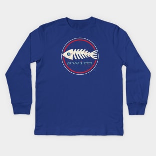 Swim! Graphic Fishbone Kids Long Sleeve T-Shirt